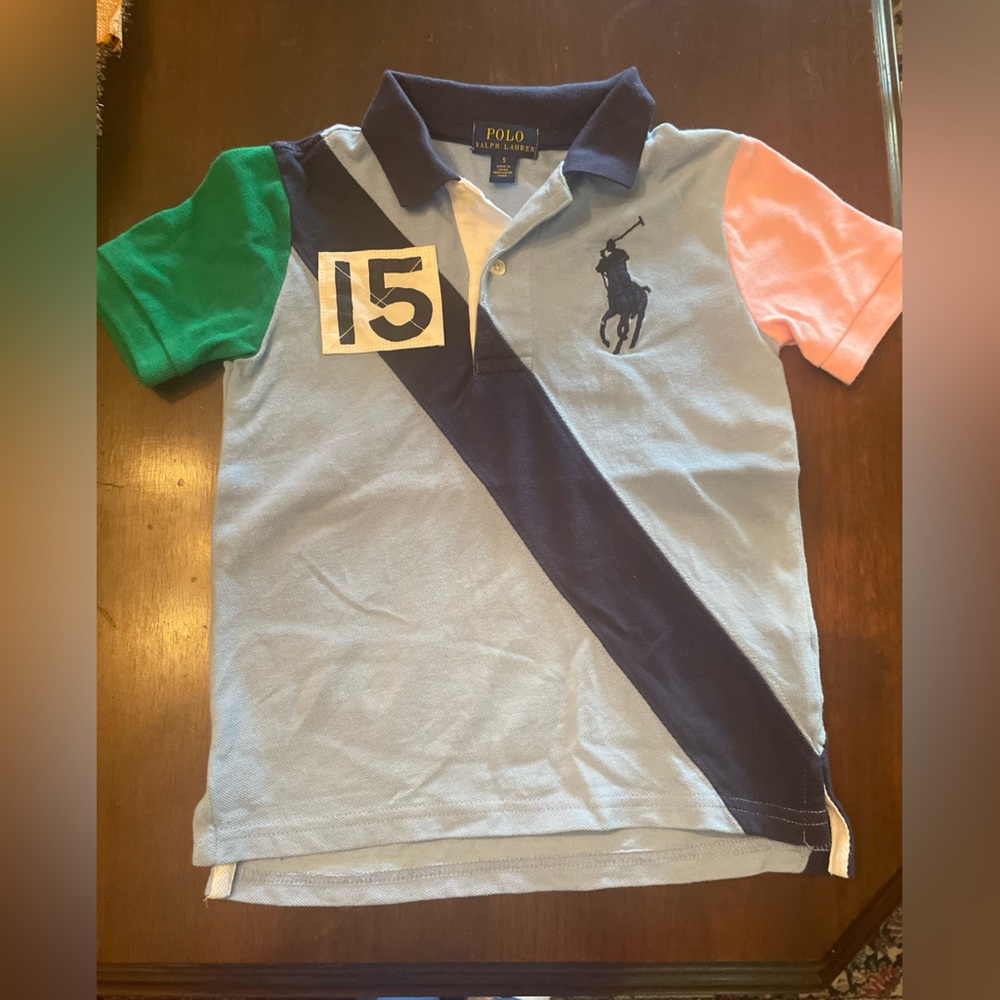 multicolor polo shirt